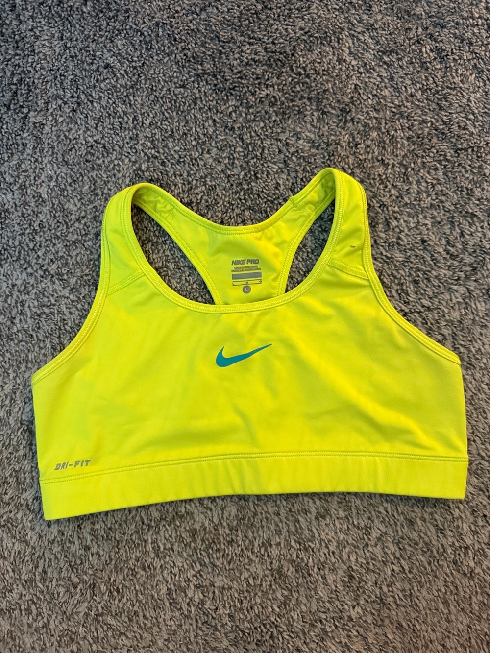 Nike Neon Yellow Dri-FIT Sports Bra